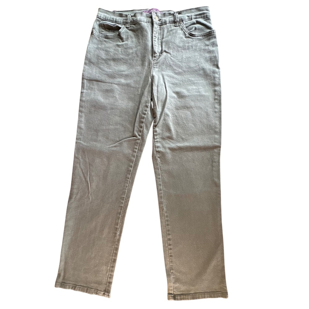Gloria Vanderbilt Amanda Jeans Womens 12 Short Green Tapered High Rise